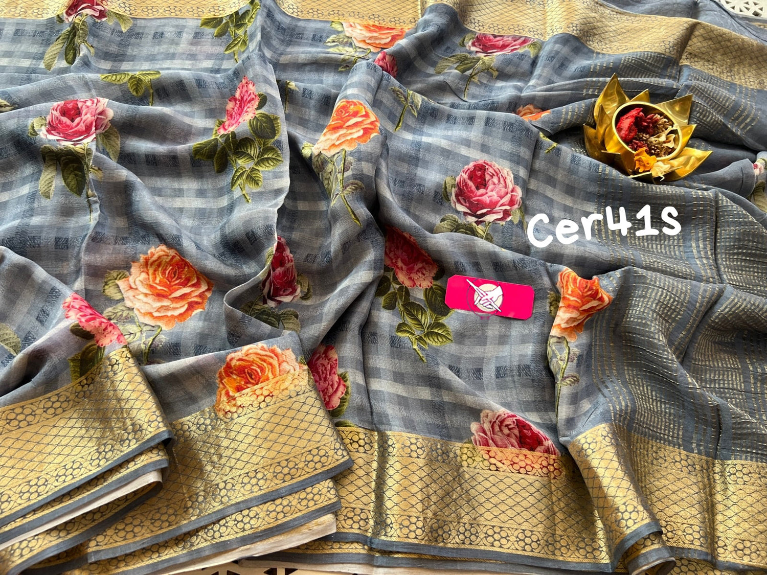 Ethnic Everyday Grey Soft Silk Printed Saree With Traditional Style
