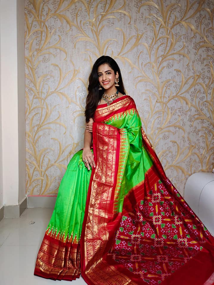 Heritage Style Kanchi Soft Silk Saree With Contemporary Digital Ikkat Design