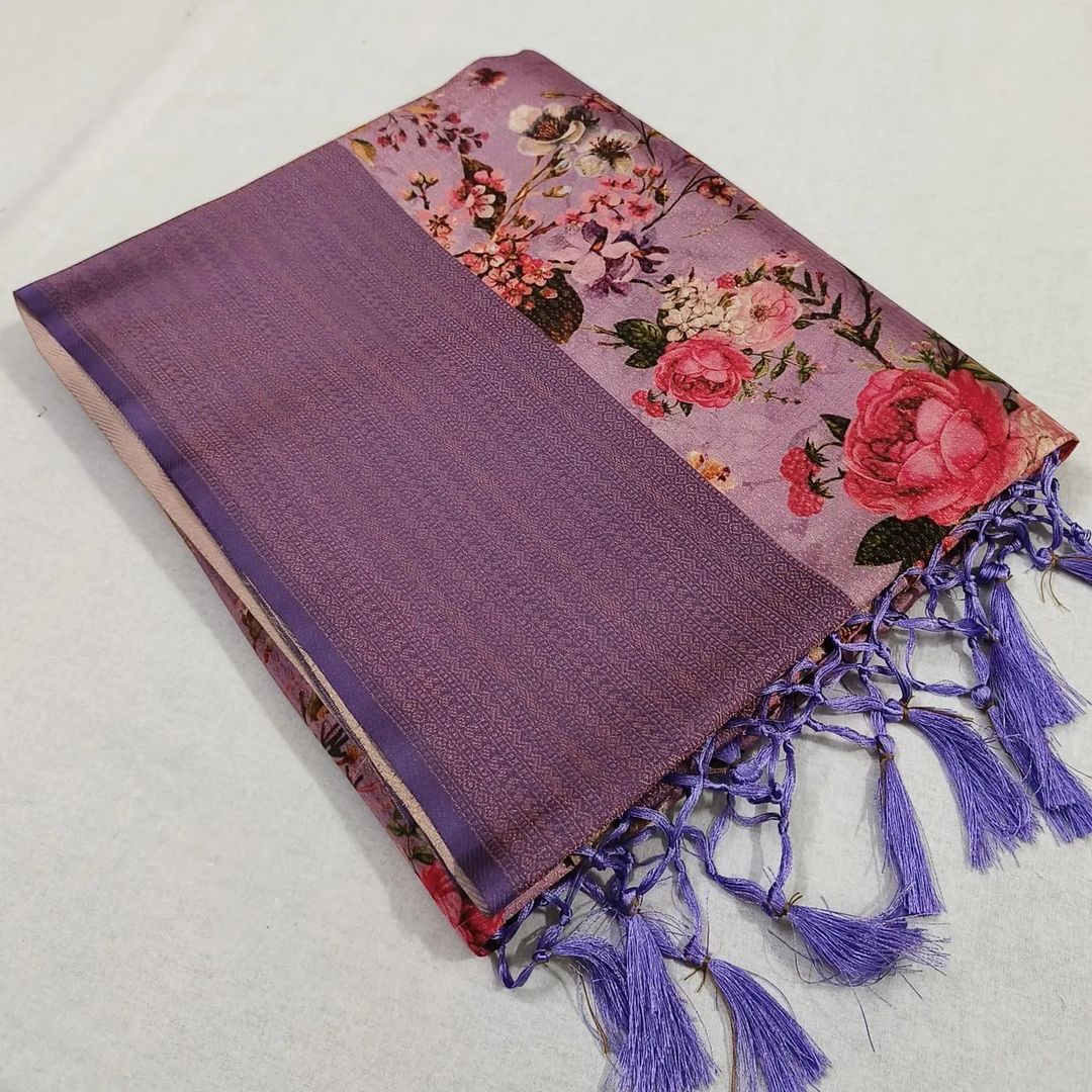 New Arrival Digital Print Soft Silk Saree For Women