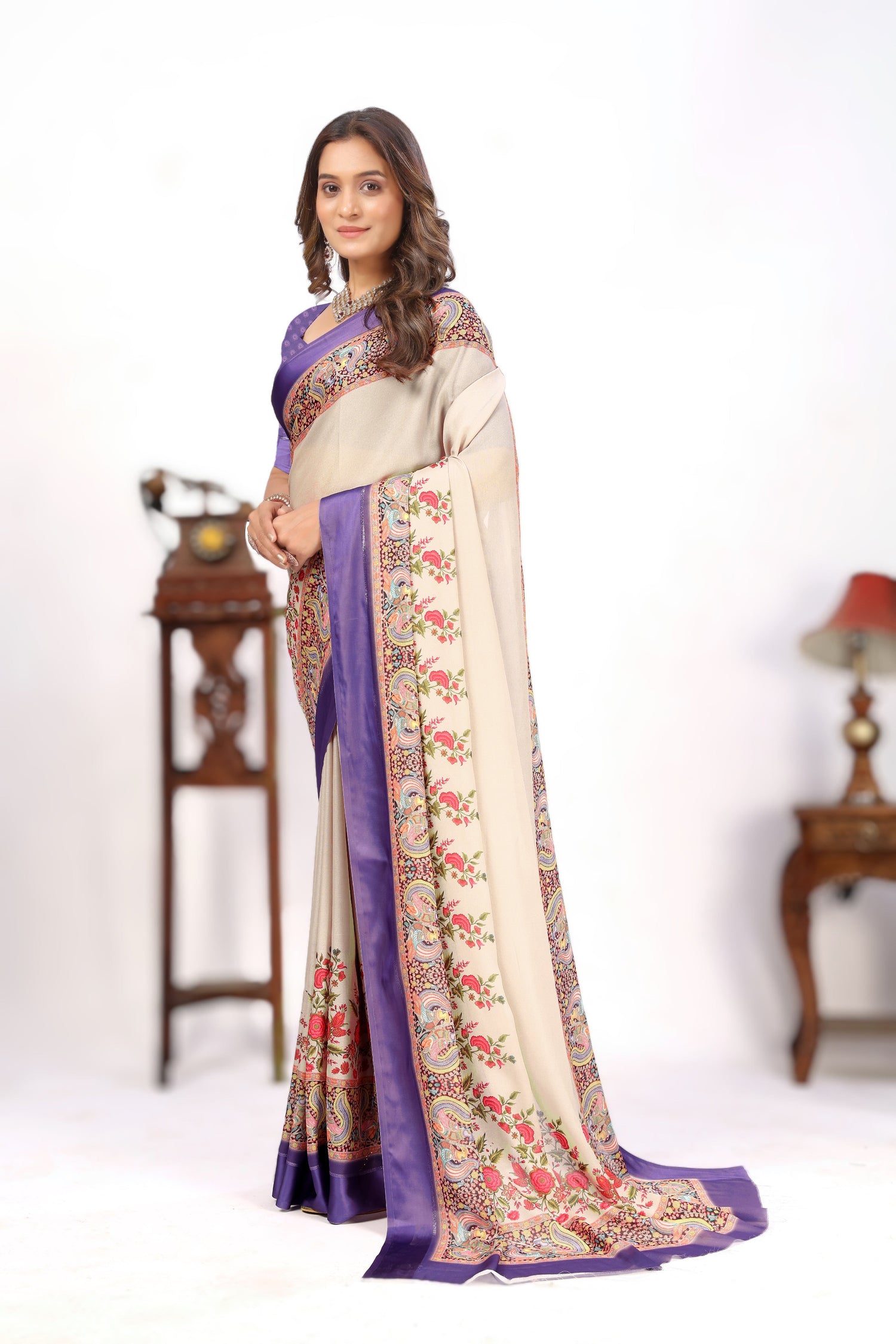 Festive Wear Viscose Georgette Printed Silk Saree