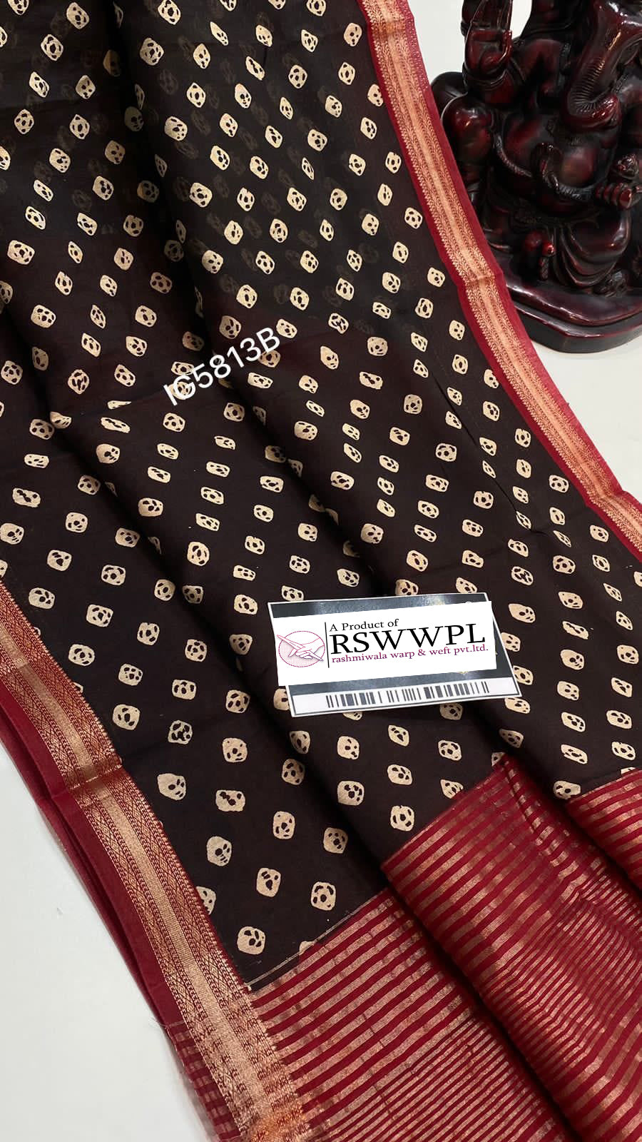 Brown Dola Silk Saree Assam Pattu Digital Edition