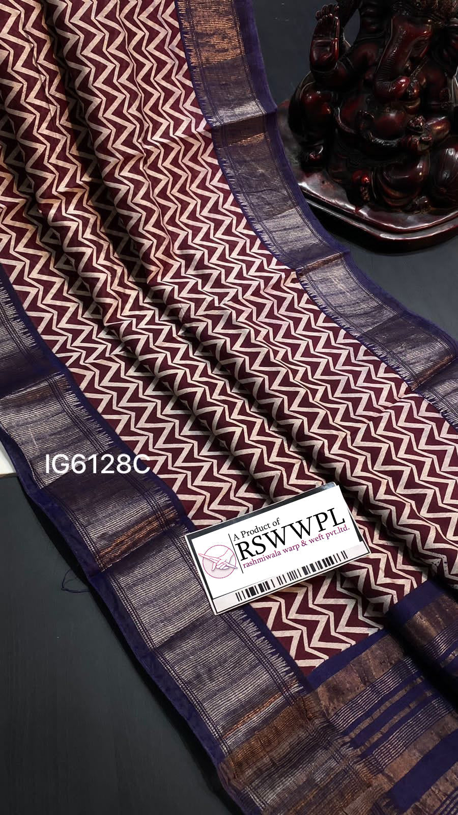 Trendy Red And Purple Digital Print Dola Silk Saree In Assam Pattu Style