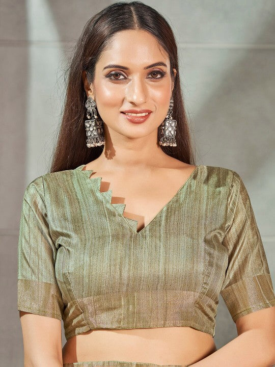 Function Ready Saree Grey Pure Soft Art Silk With Pattu Print Design