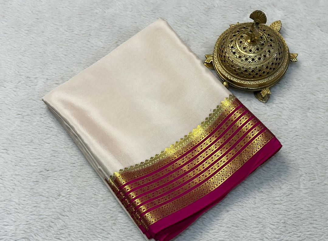 Gorgeous Ethnic Mysore Silk Saree In Soft Finish With Classic Border