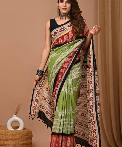Ajrakh Prints Add Heritage Touch to Mulmul Sarees