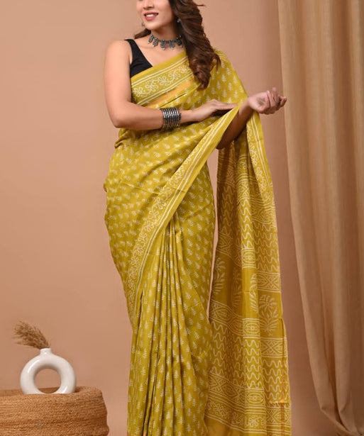 Block Print Sarees in Premium Mulmul Cotton Fabric
