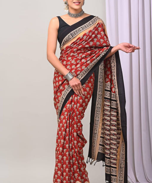 Ajrakh Sarees: Mulmul Cotton & Handcrafted Charm