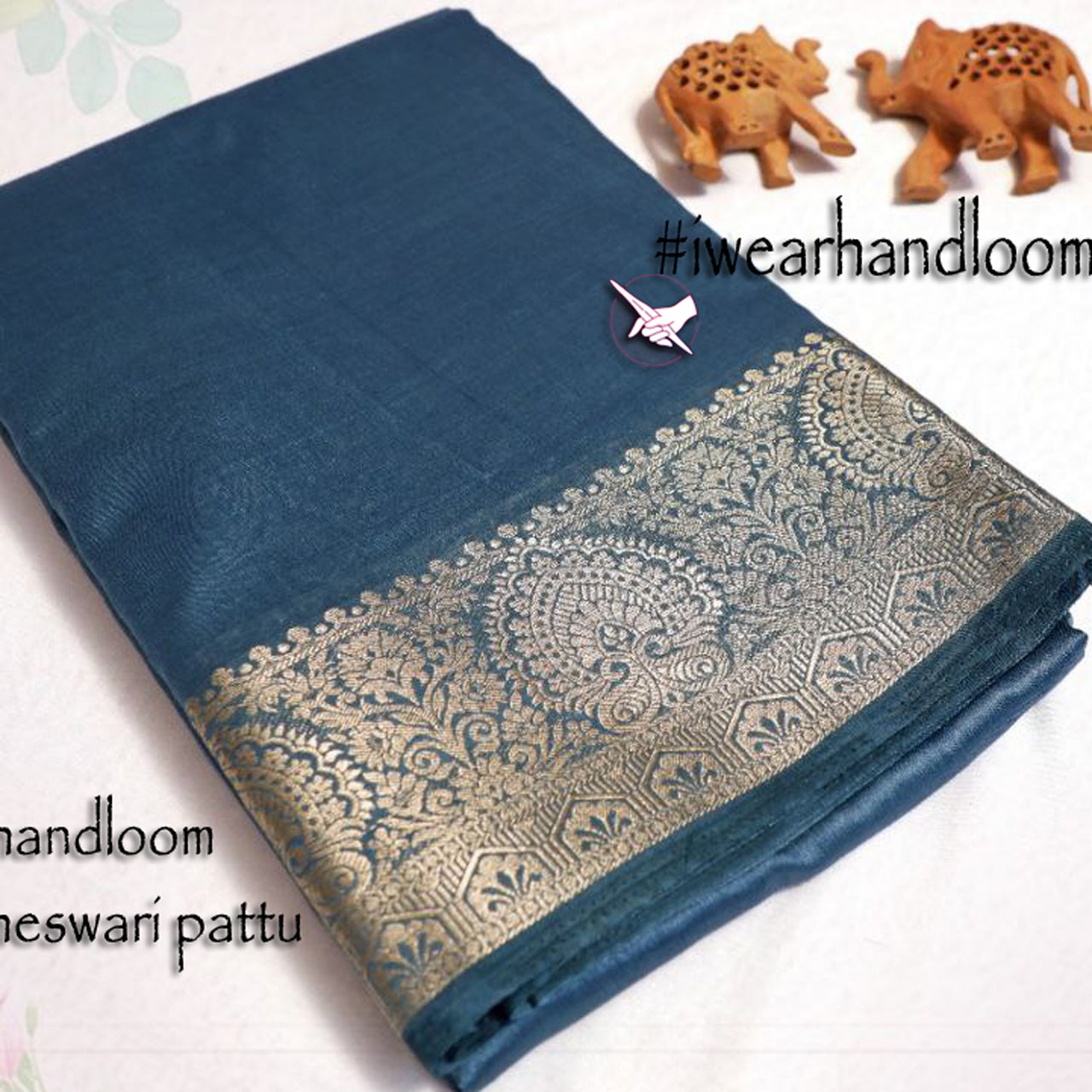 Festive Wear Maheshwari Silk Saree Grey Plain Tissue With Zari Highlights