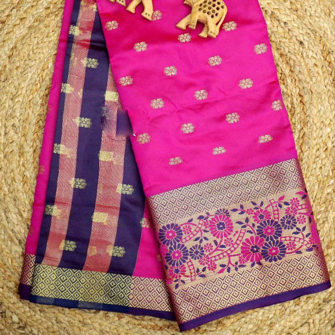 Magenta Korvai Silk Designer Saree Festive Weaving Craft For Glam Occasions