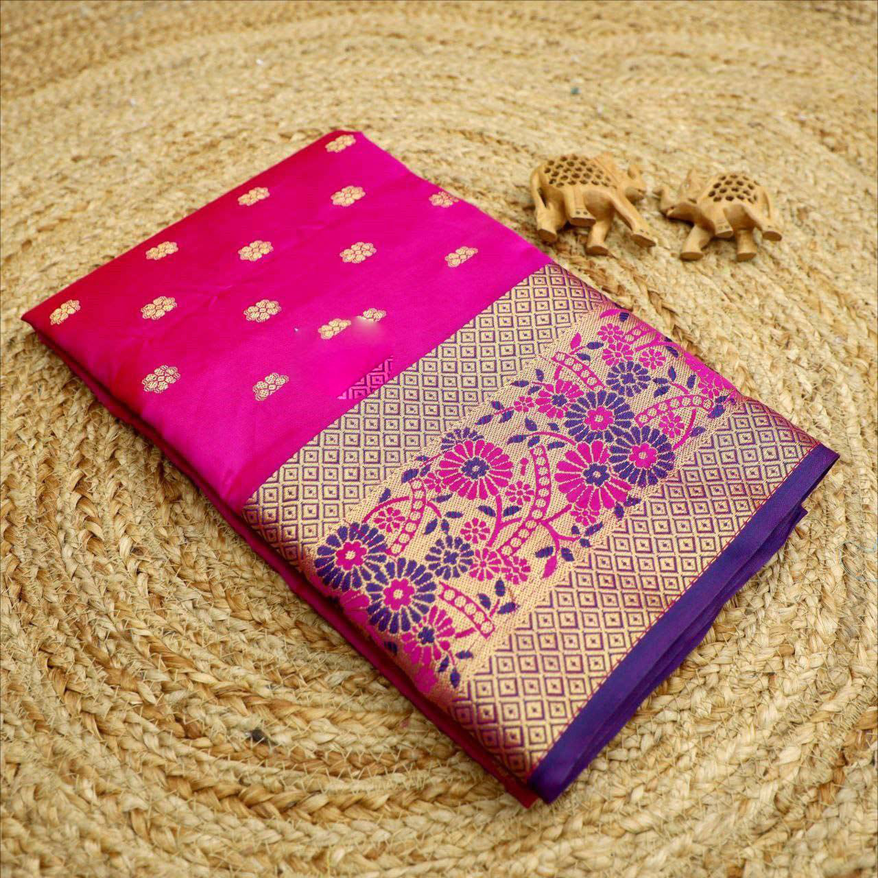 Magenta Korvai Silk Designer Saree Festive Weaving Craft For Glam Occasions