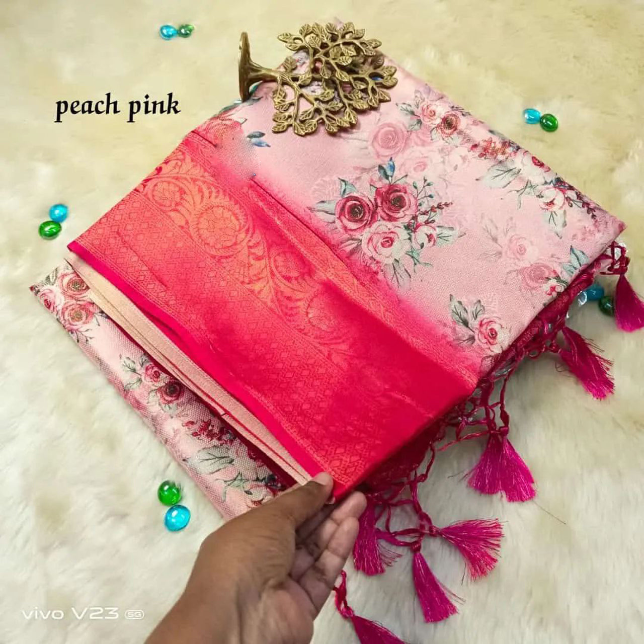 Digital Delight Saree Pink Soft Silk For Work Or Everyday Outfits