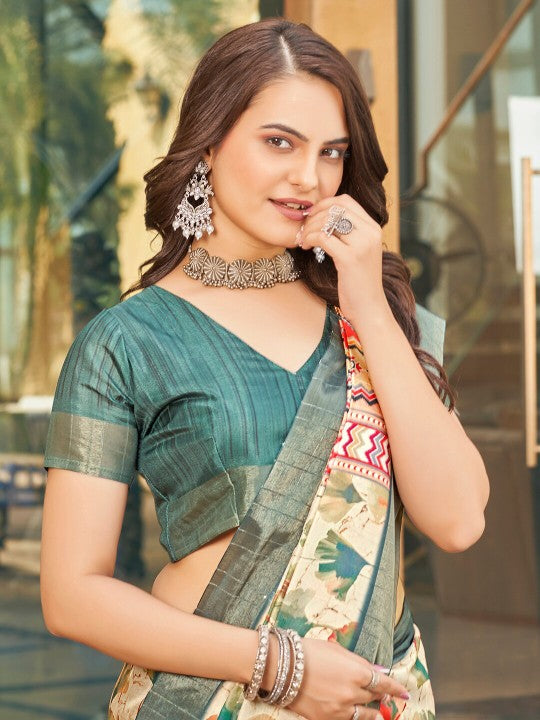 Drak Green Handloom Pattu Saree Pure Soft Art Silk With Designer Touch