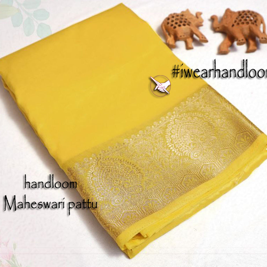 Traditional Tissue Soft Silk Weaving Work Yellow Saree