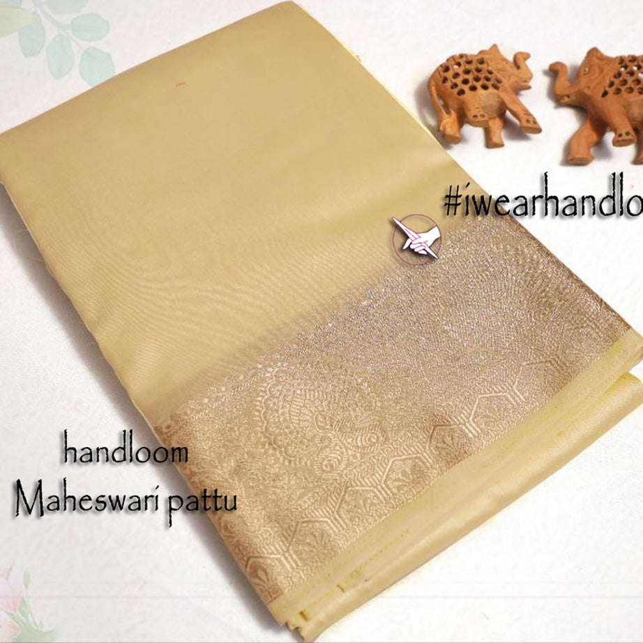 Tissue Soft Silk Beige Fancy Weaving Work Casual Saree