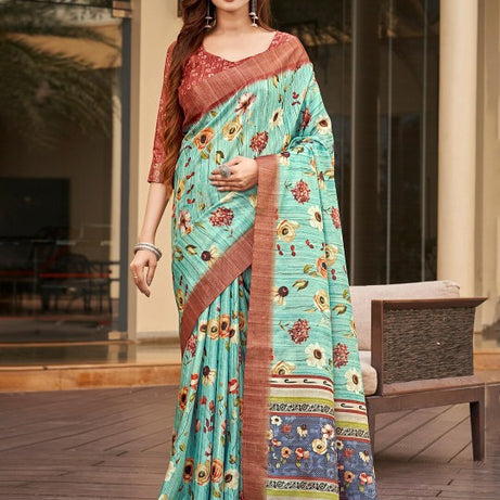 Pure Art Handloom Pattu Soft Silk Saree in brown