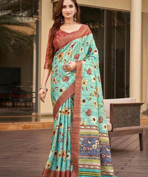 Pure Art Handloom Pattu Soft Silk Saree in brown