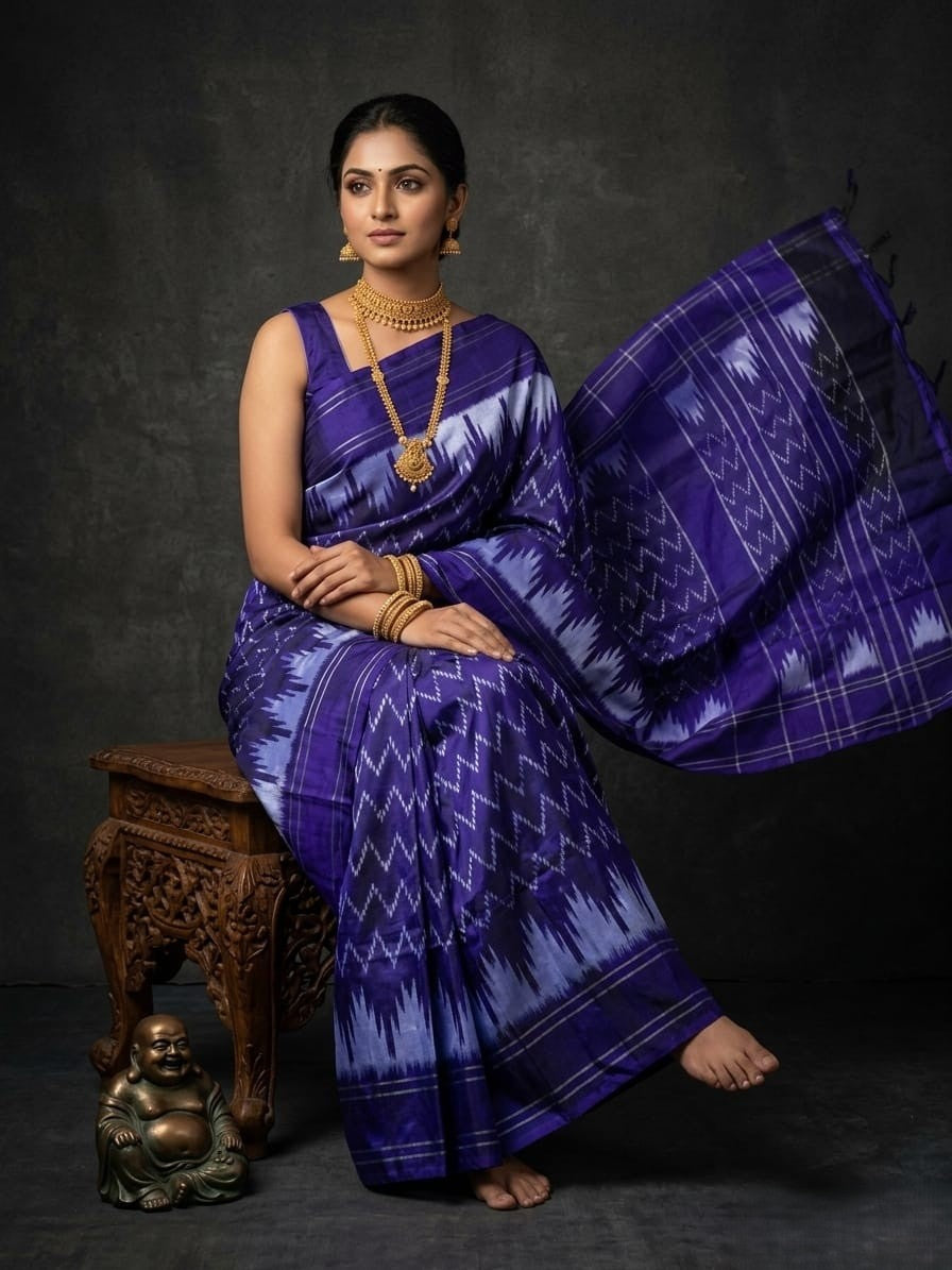 Royal Purple Barista Soft Silks Saree with Traditional Woven Design