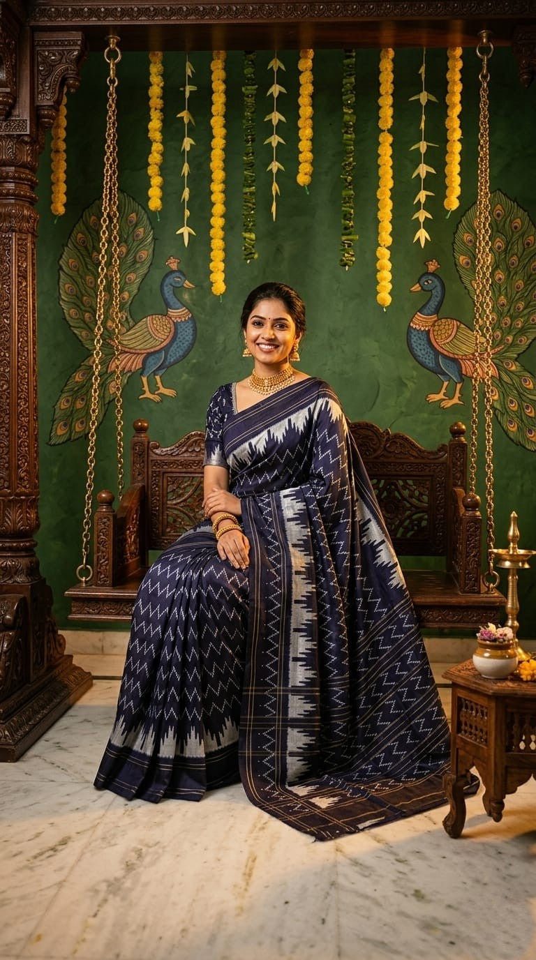 Black and Grey Barista Soft Silks Saree with Rich Designer Pallu