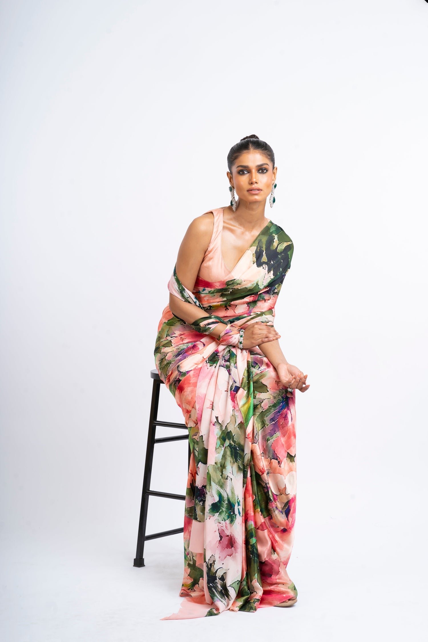Buy Ruby Blossom Pink Silk Saree Online at Premvastra