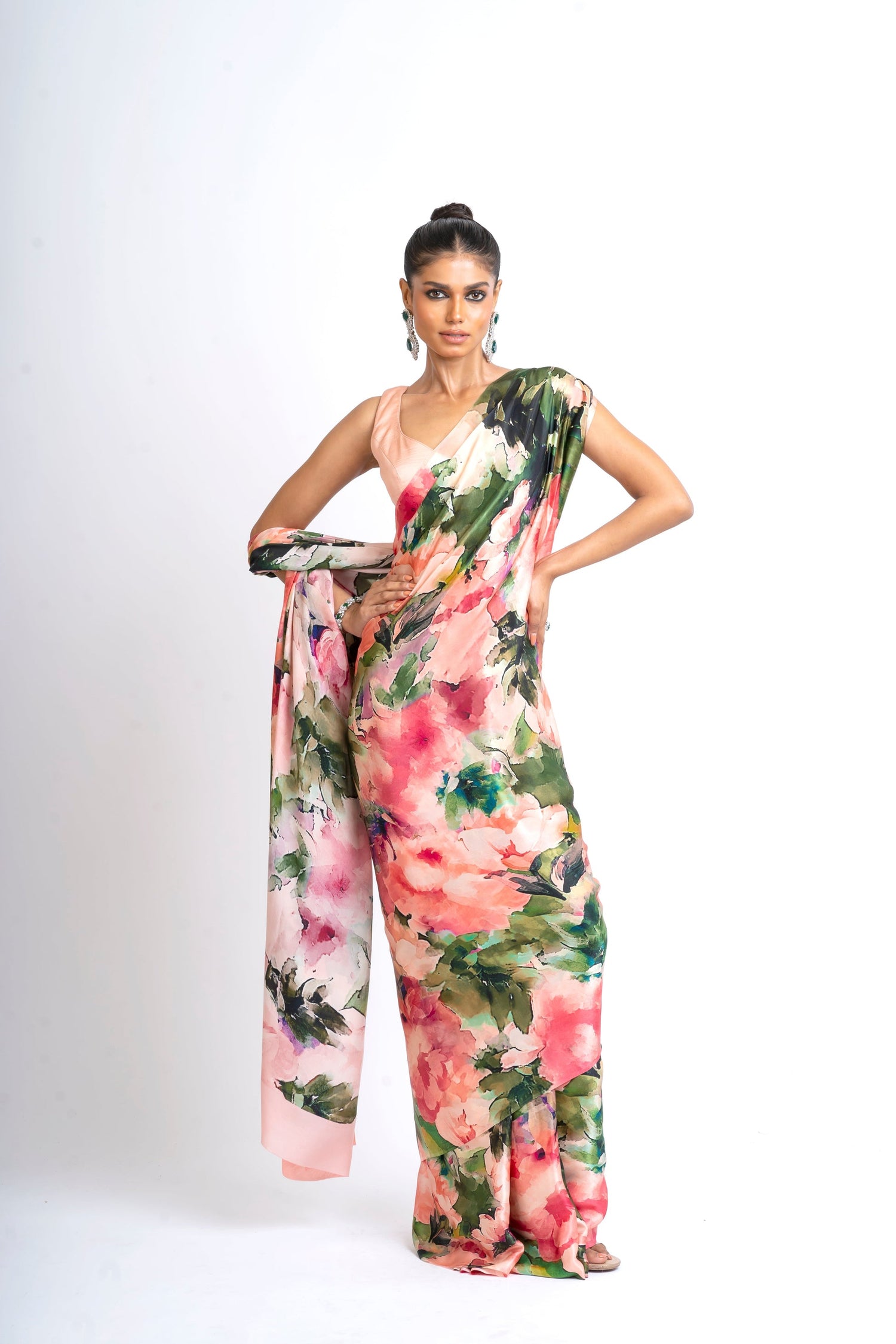 Buy Ruby Blossom Pink Silk Saree Online at Premvastra