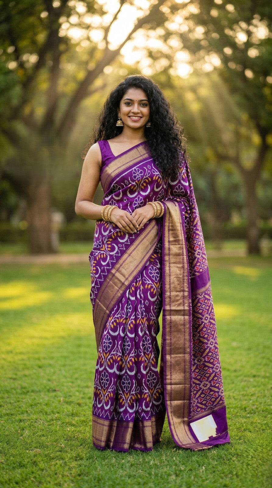 Deep Purple Bentex Handloom Silk Saree with Luxury Traditional Weaving