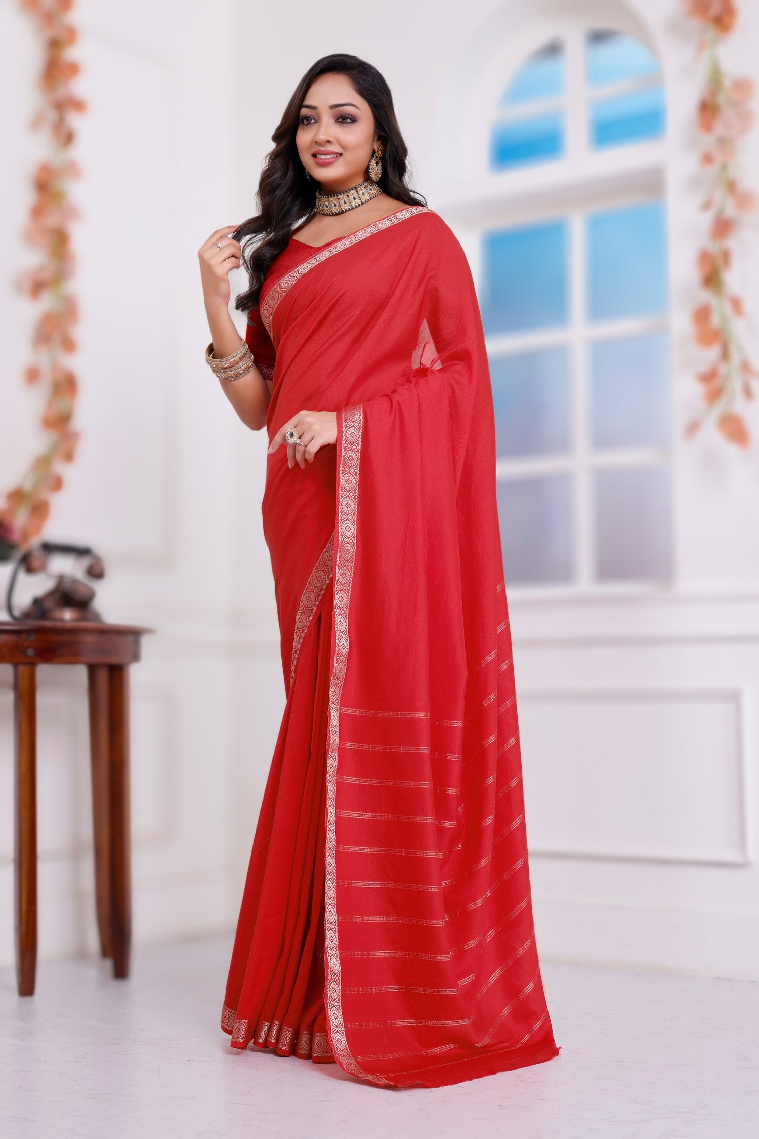 Soft Feel Mysore Crepe Silk Saree With Artistic Touch