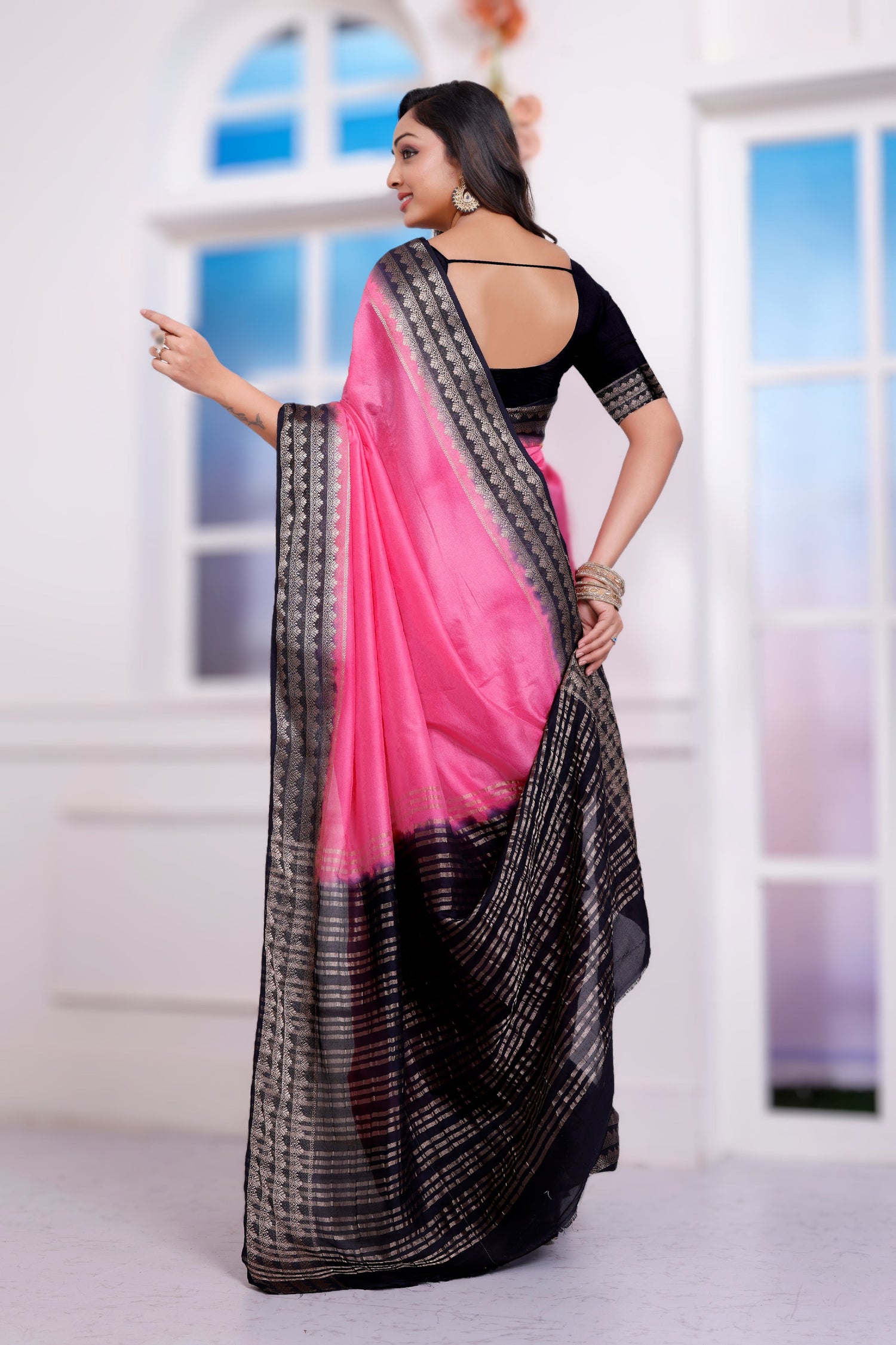 Everyday Wear Fancy Mysore Crepe Plain Saree
