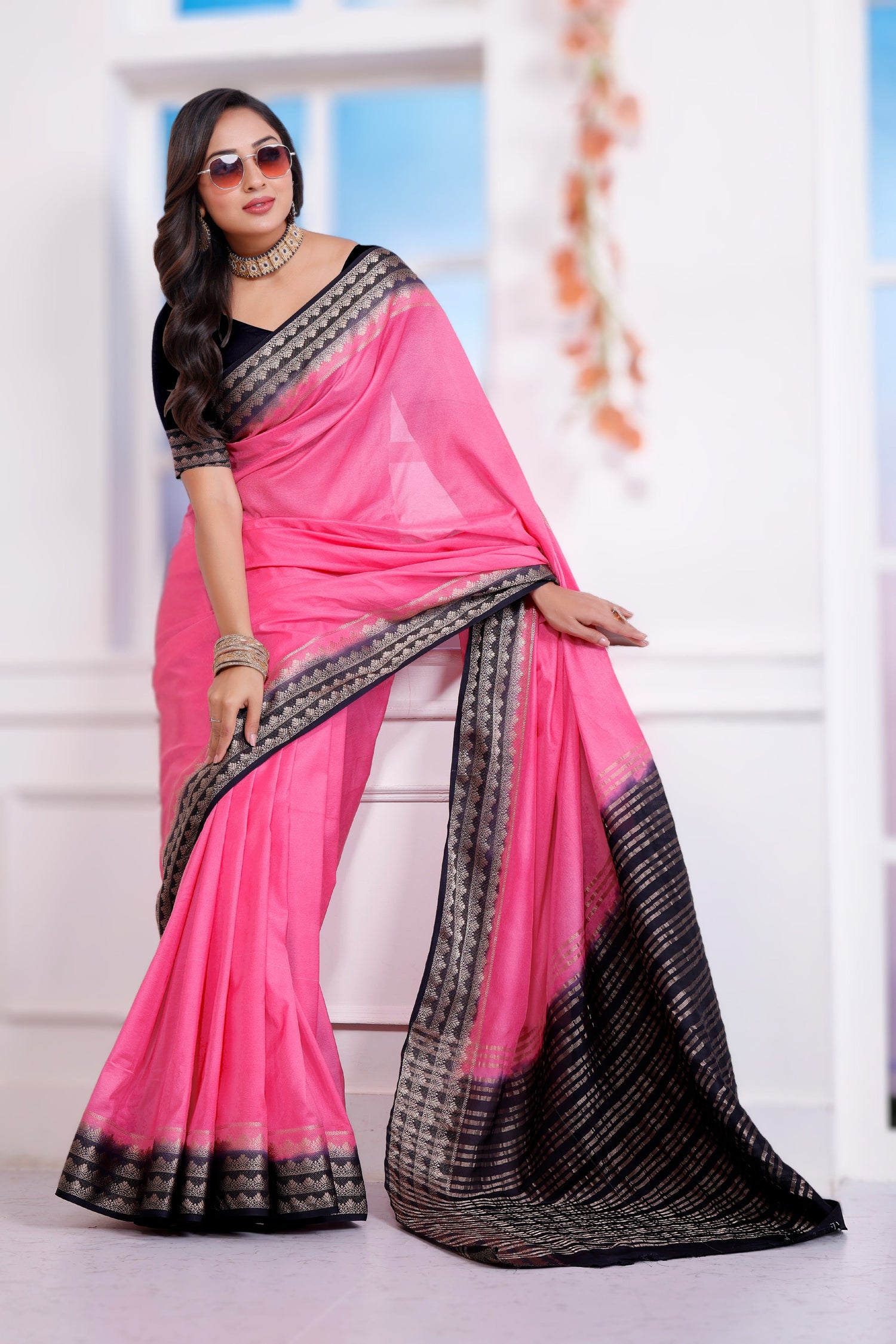 Everyday Wear Fancy Mysore Crepe Plain Saree