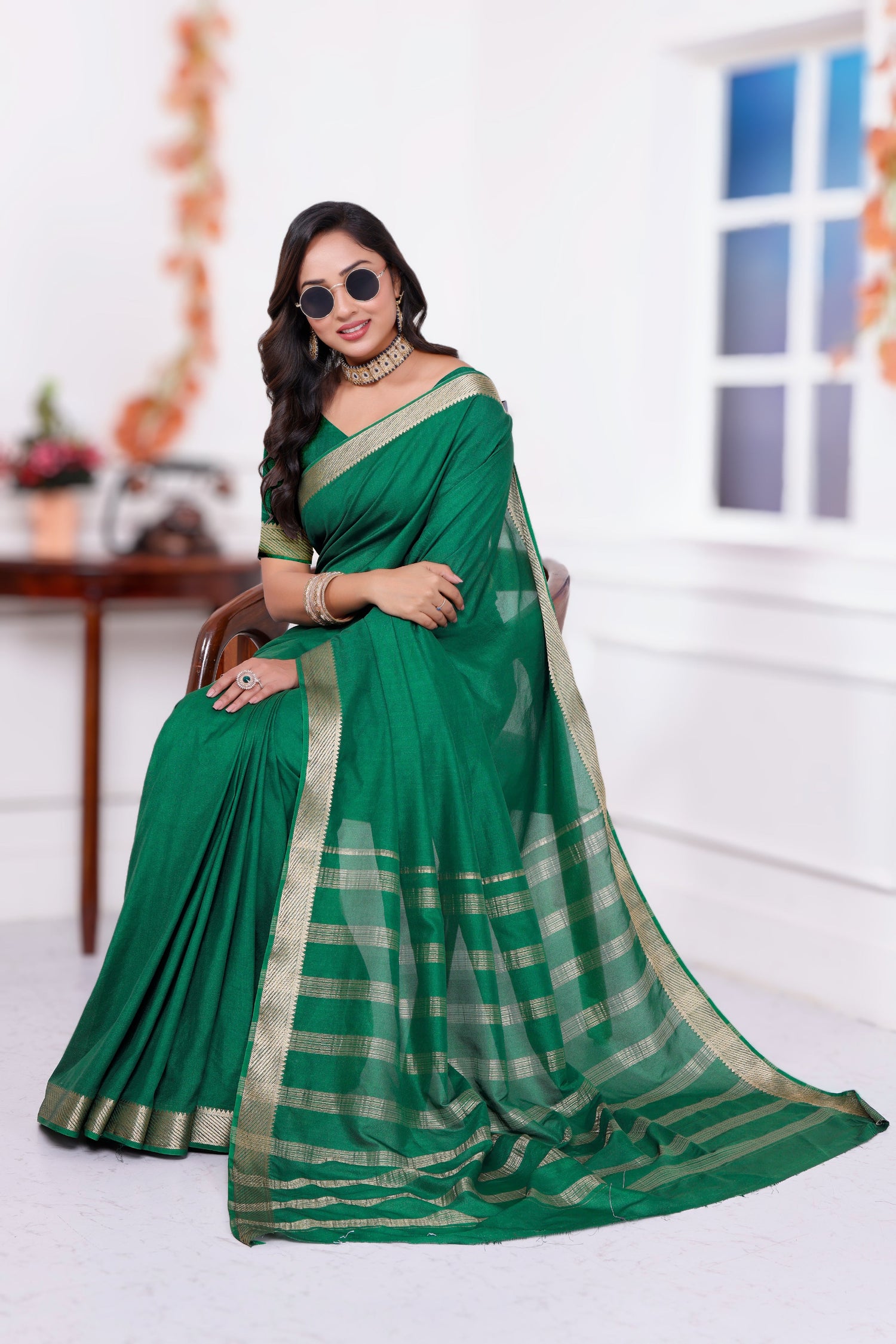 Elegant Drape Plain Mysore Silk Saree