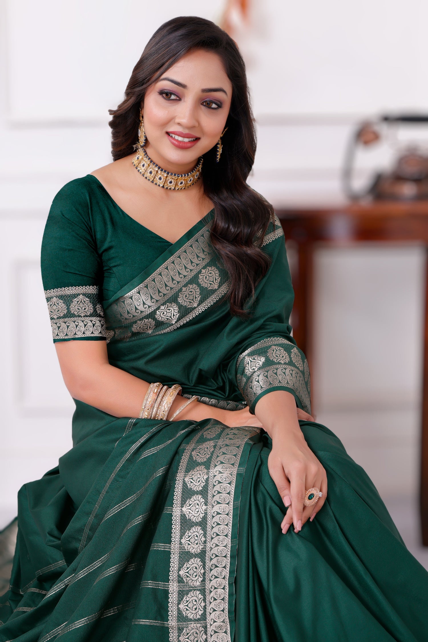 Vibrant Colored Mysore Crepe Plain Silk Saree