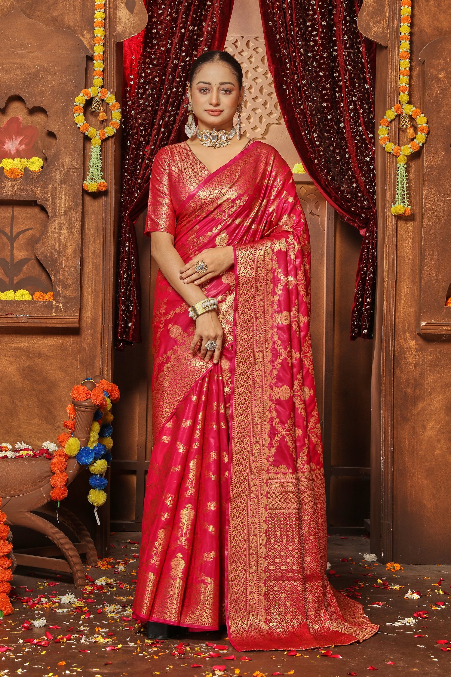 Regal Appeal Brocade Zari Silk Saree For Bridesmaids