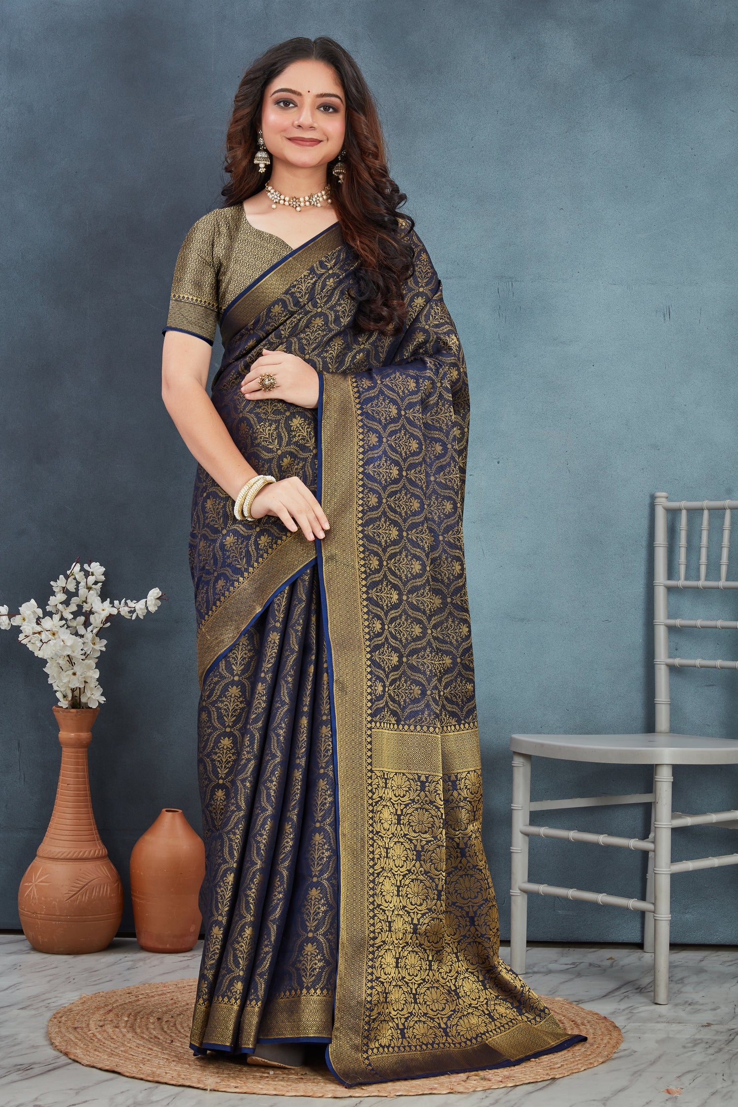 Royal Brocade Pure Mysore Silk Saree With Intricate Zari Weaving For Ceremonies