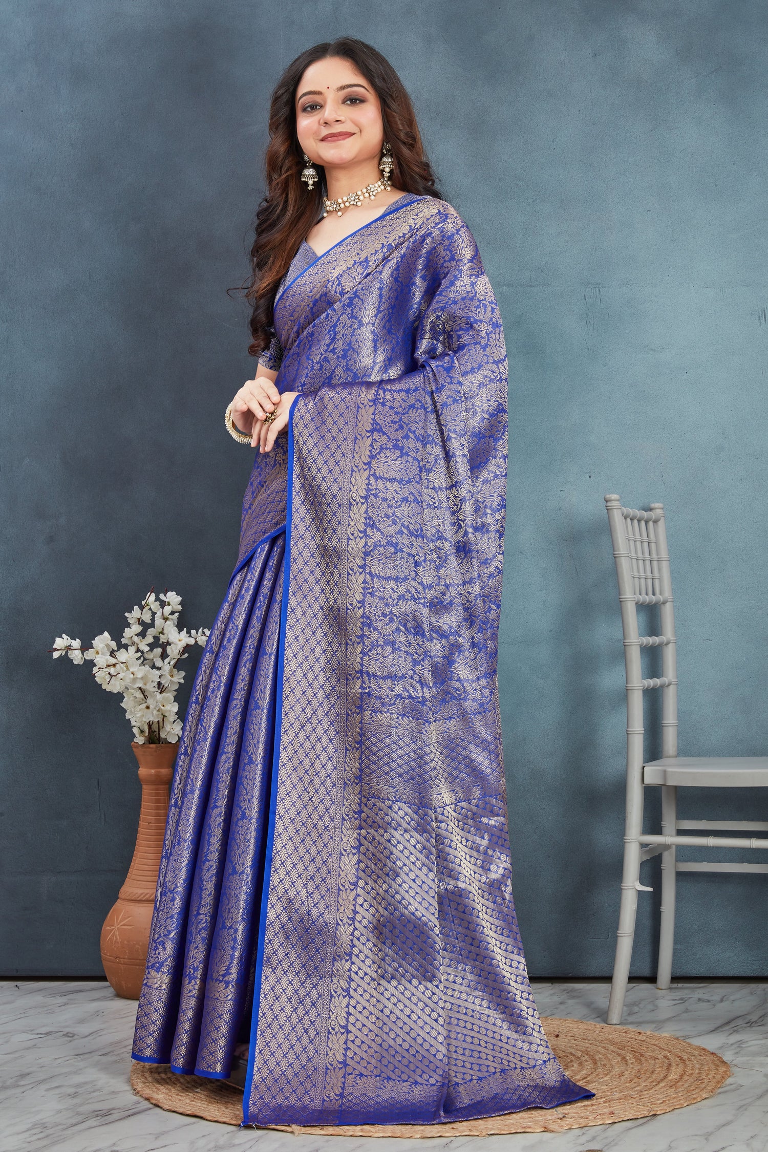 Traditional Sangeet Function Saree In Pure Mysore Silk With Heavy Brocade Weaving