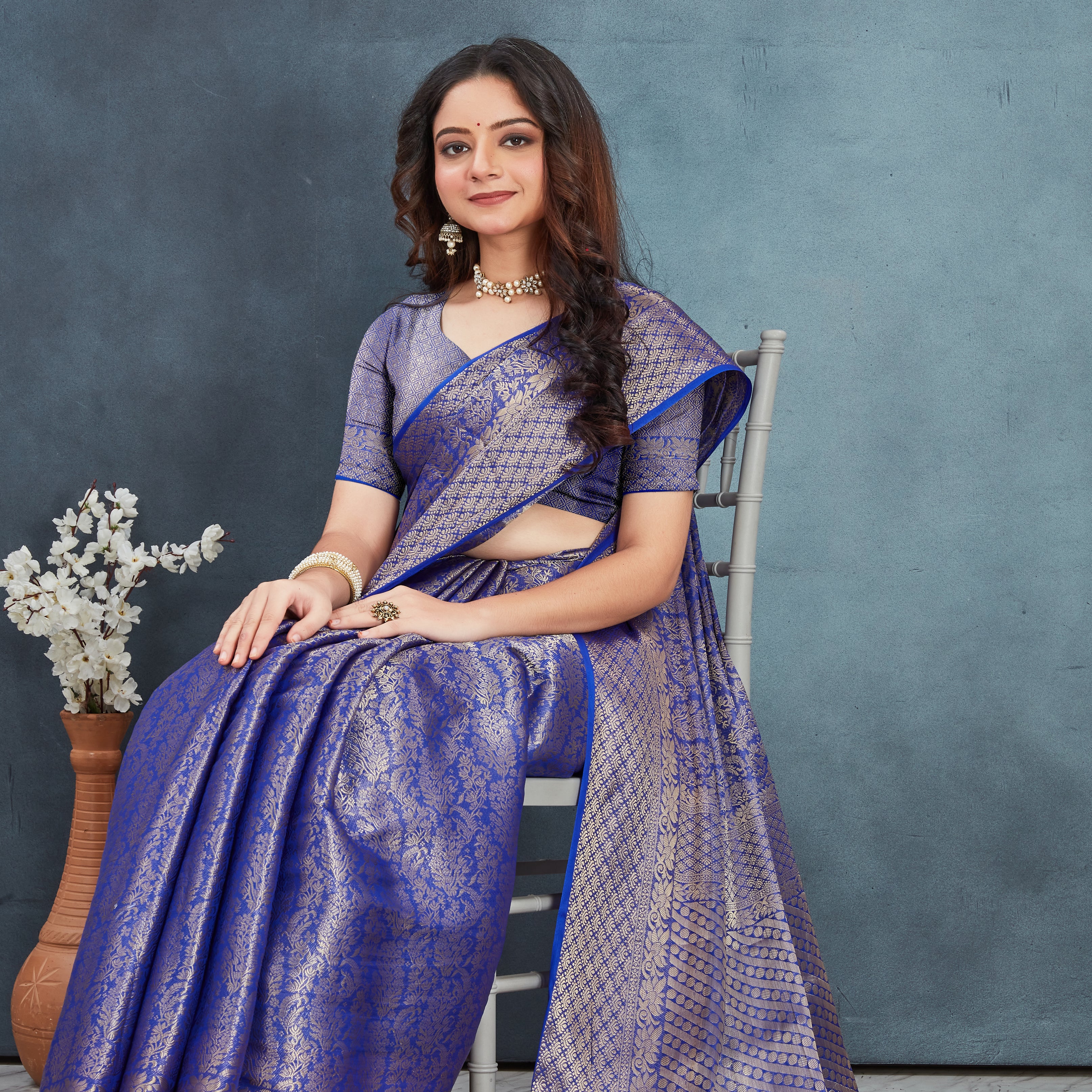 Elegant Mysore Brocade Silk Saree in Purple