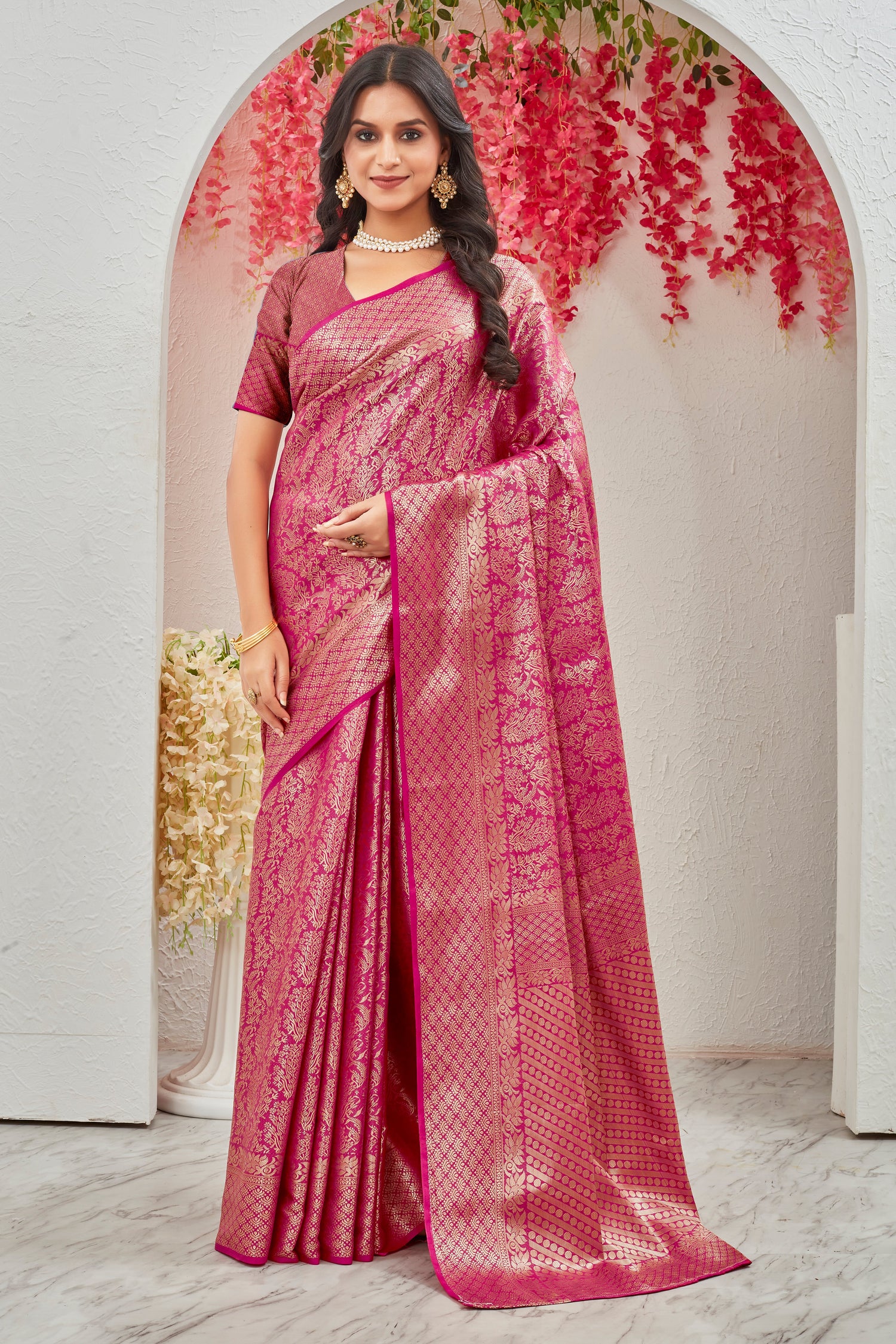 Festive Wear Mysore Silk Saree With Intricate Weaving Work Traditional Style