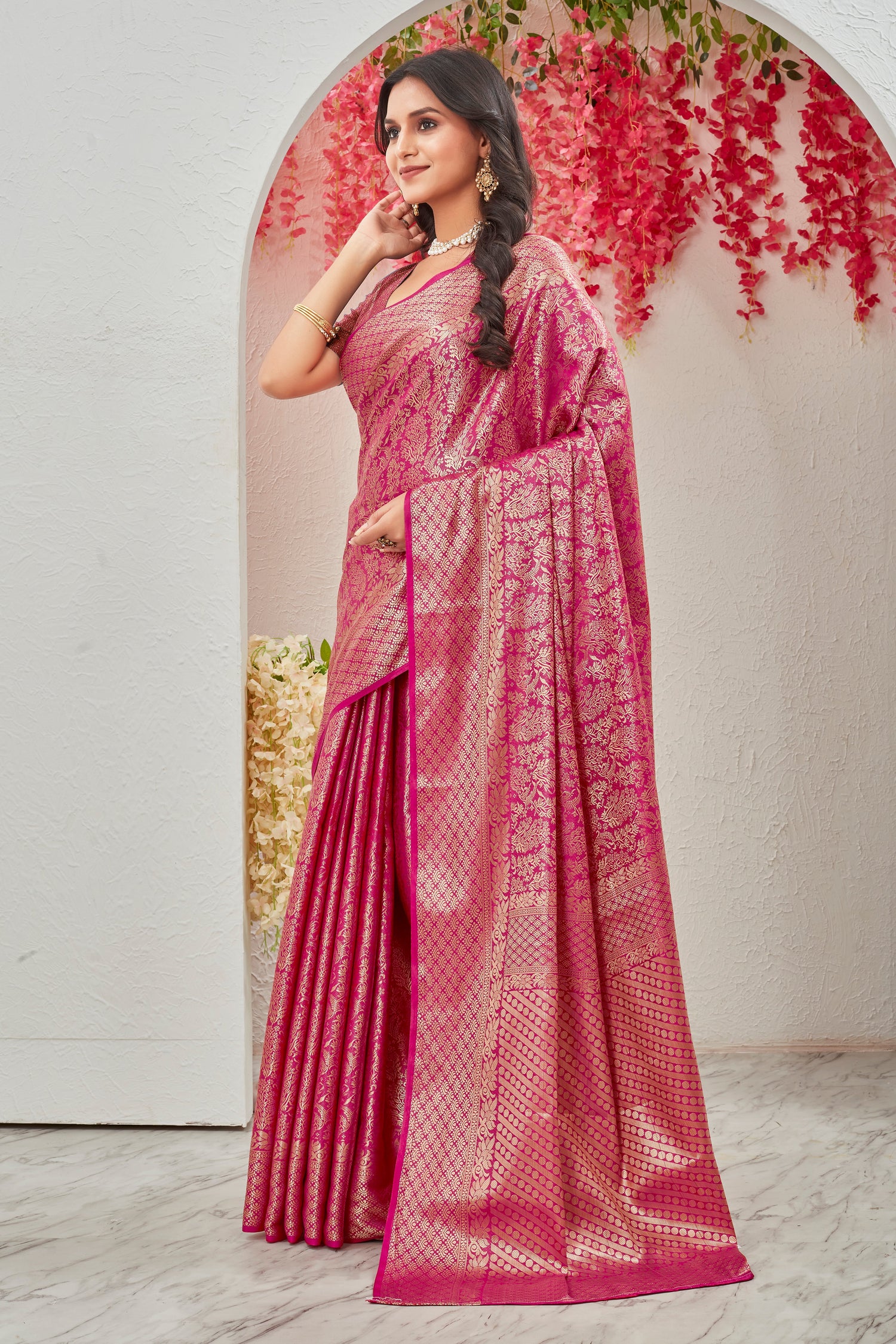 Festive Wear Mysore Silk Saree With Intricate Weaving Work Traditional Style