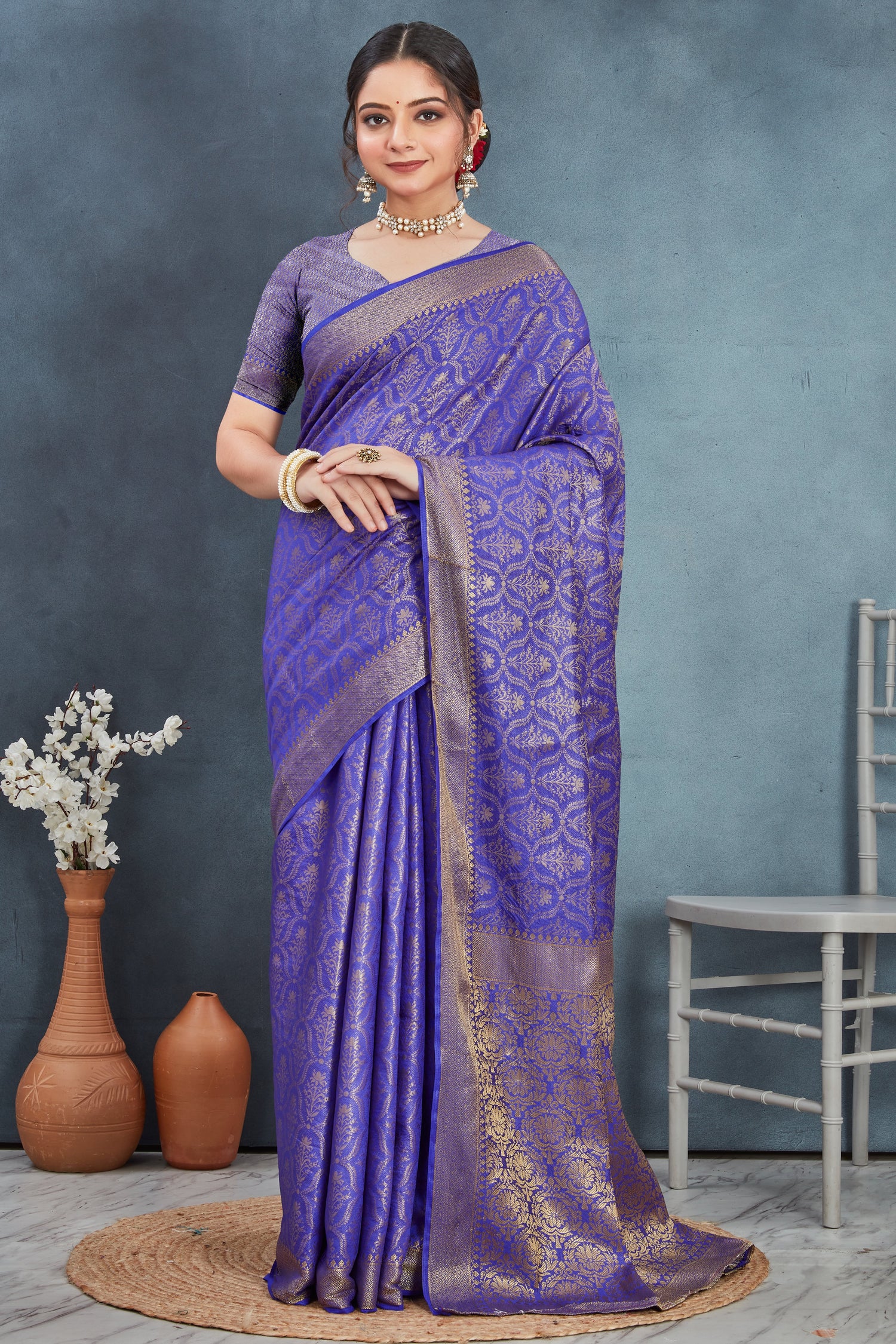 Super Soft Mysore Brocade Silk Saree With Rich Zari Work Traditional Sangeet Look