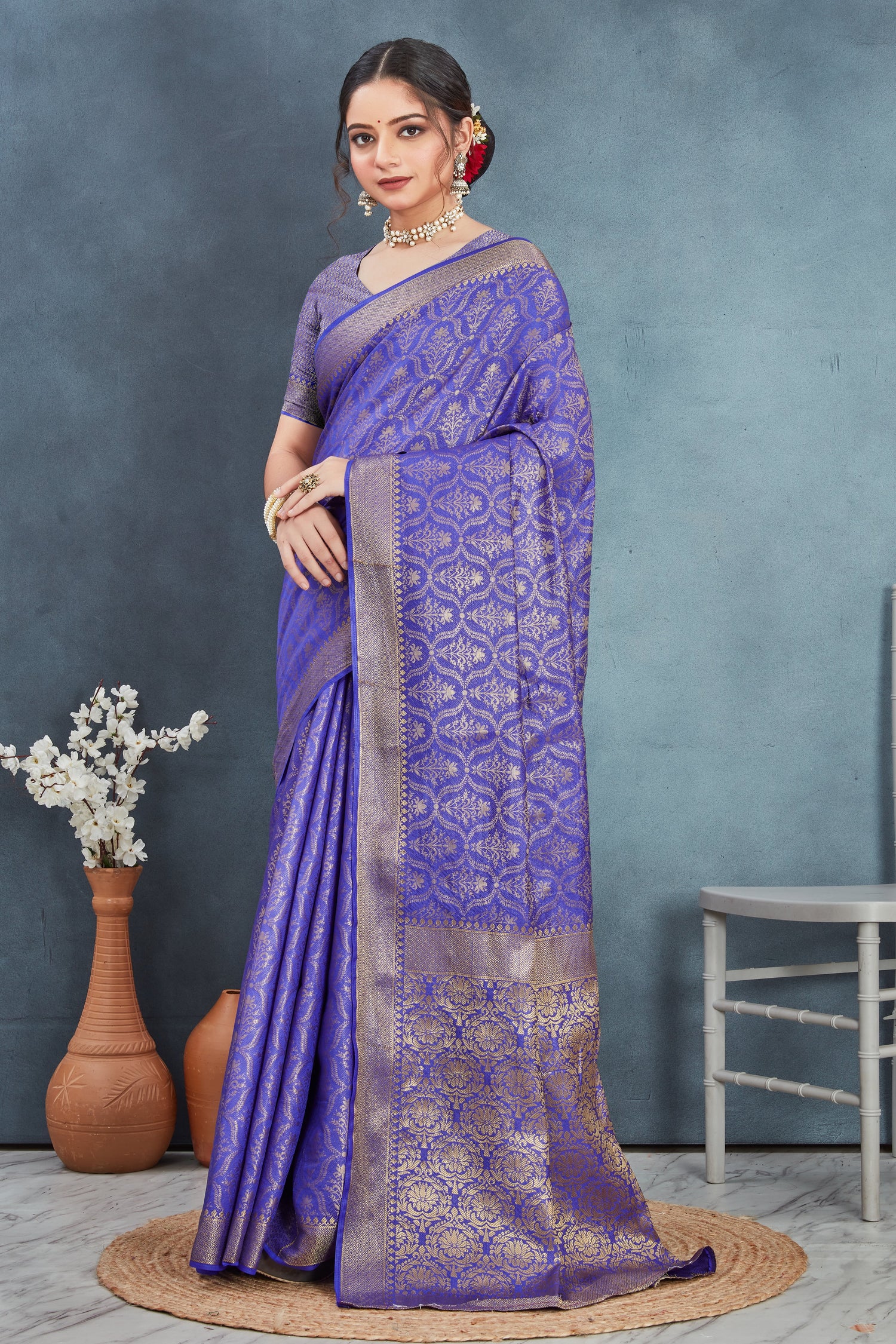 Super Soft Mysore Brocade Silk Saree With Rich Zari Work Traditional Sangeet Look