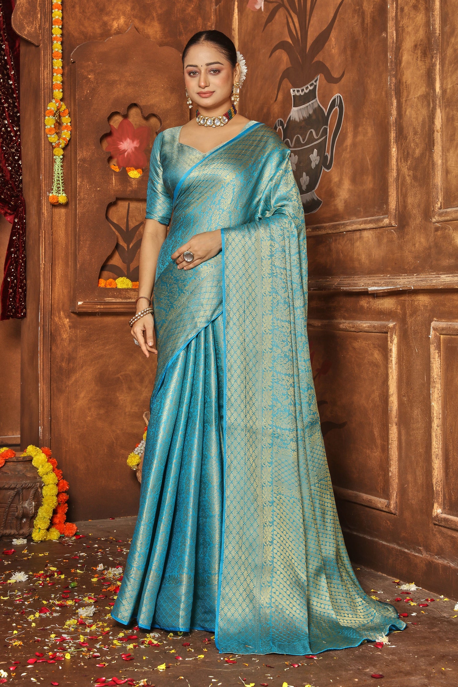 Classic Banarasi Brocade Silk Saree For Cultural Events