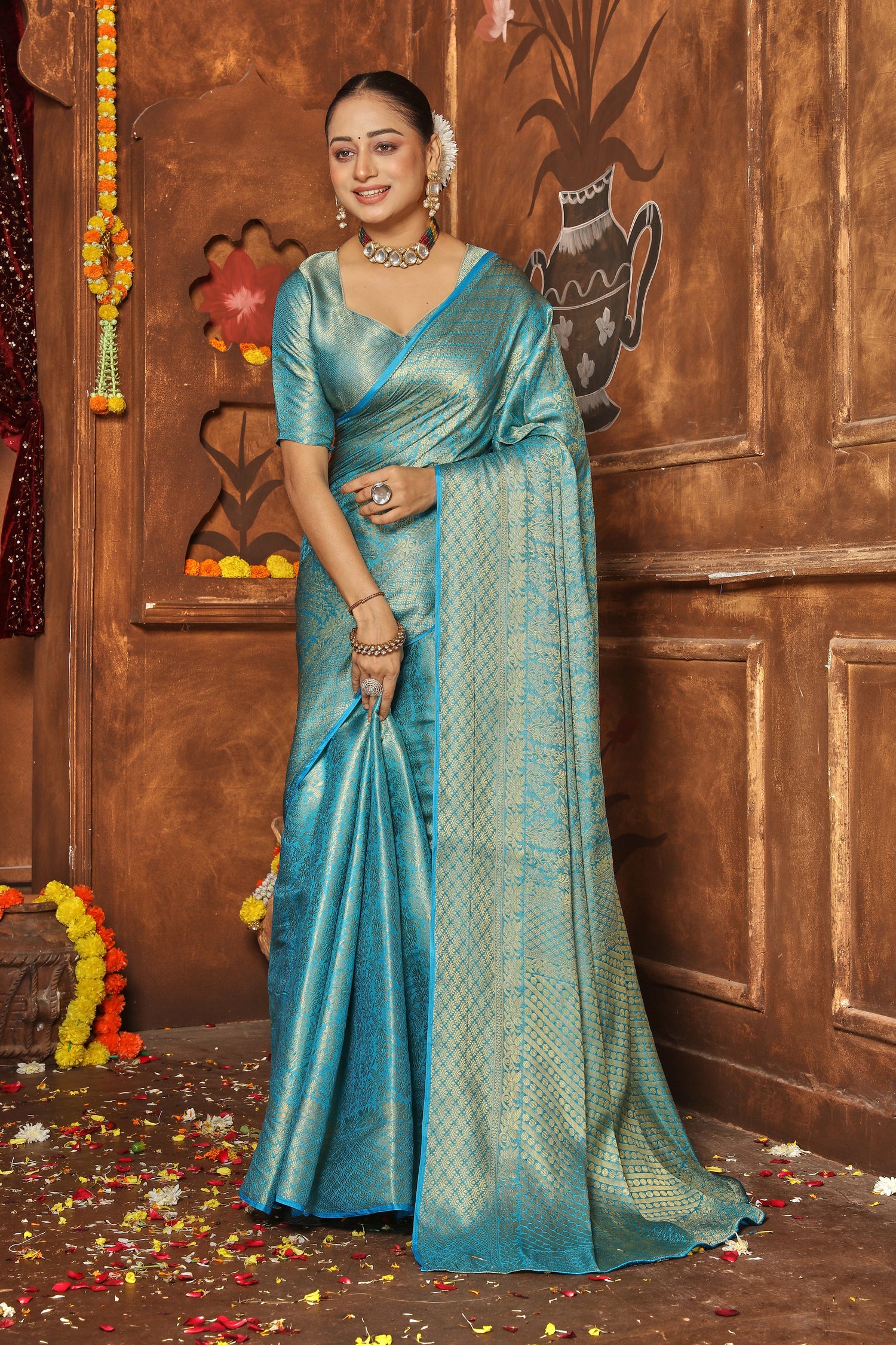 Classic Banarasi Brocade Silk Saree For Cultural Events