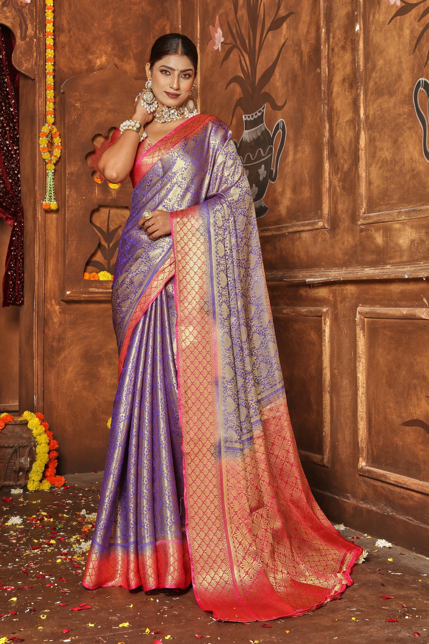 Timeless Banarasi Zari Brocade Silk Saree For Festive Wear