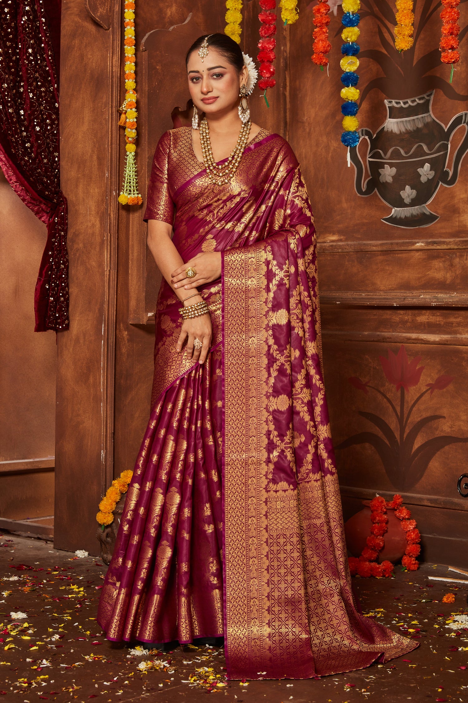 Ethnic Mysore Silk Saree For Bride Banarasi Brocade And Designer Style