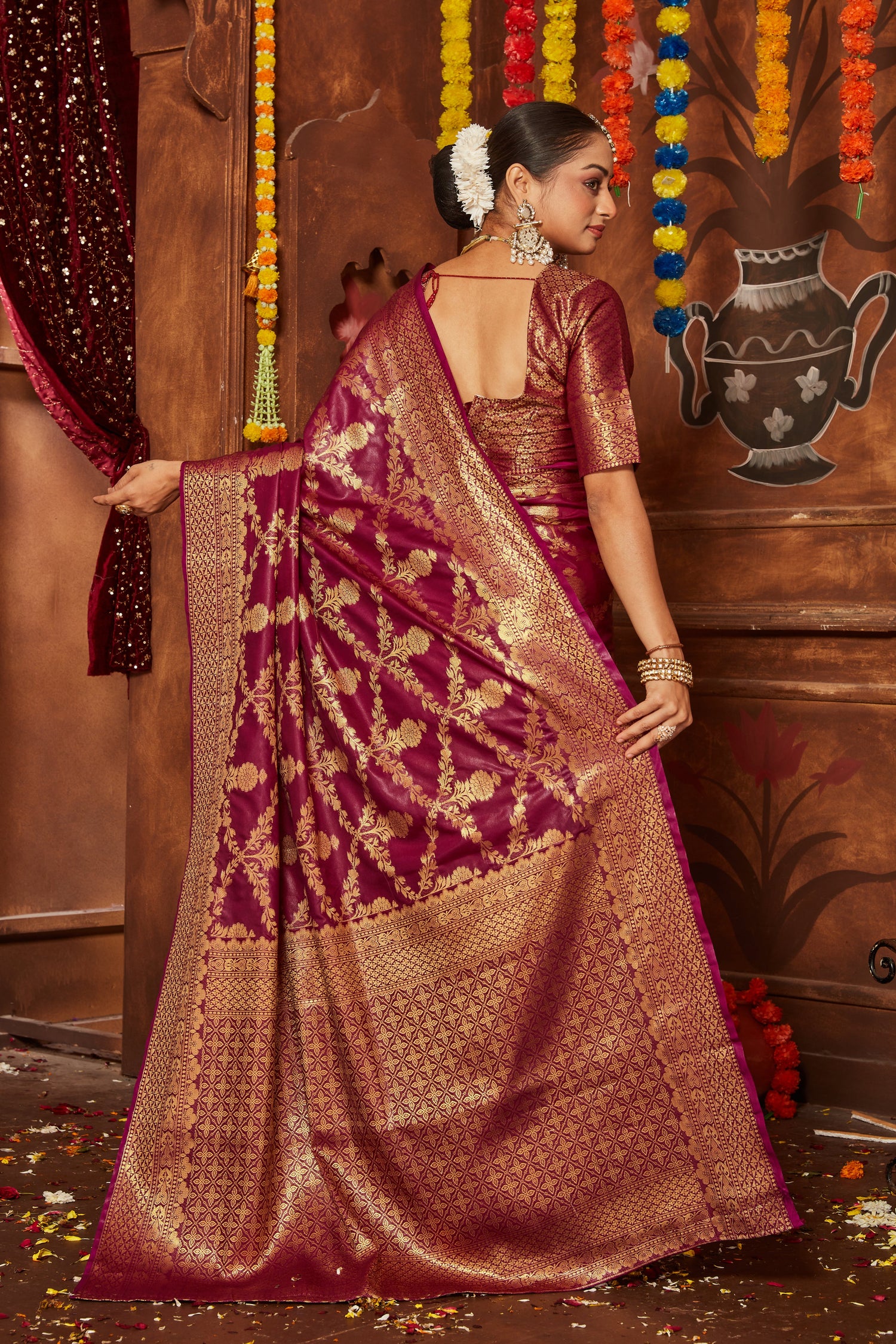 Ethnic Mysore Silk Saree For Bride Banarasi Brocade And Designer Style