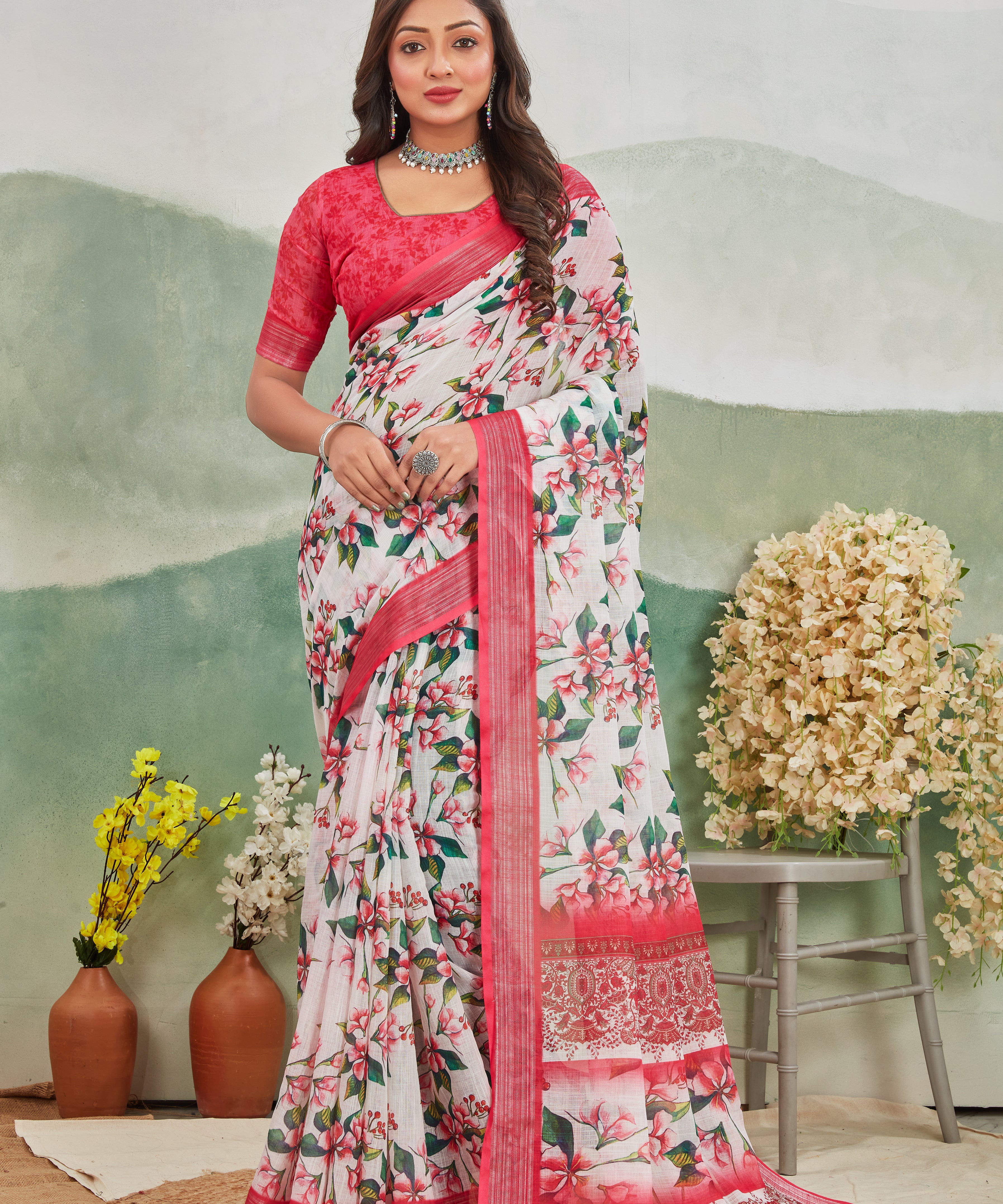 A Classic Reinvented: Linen Sarees with Digital Expressions