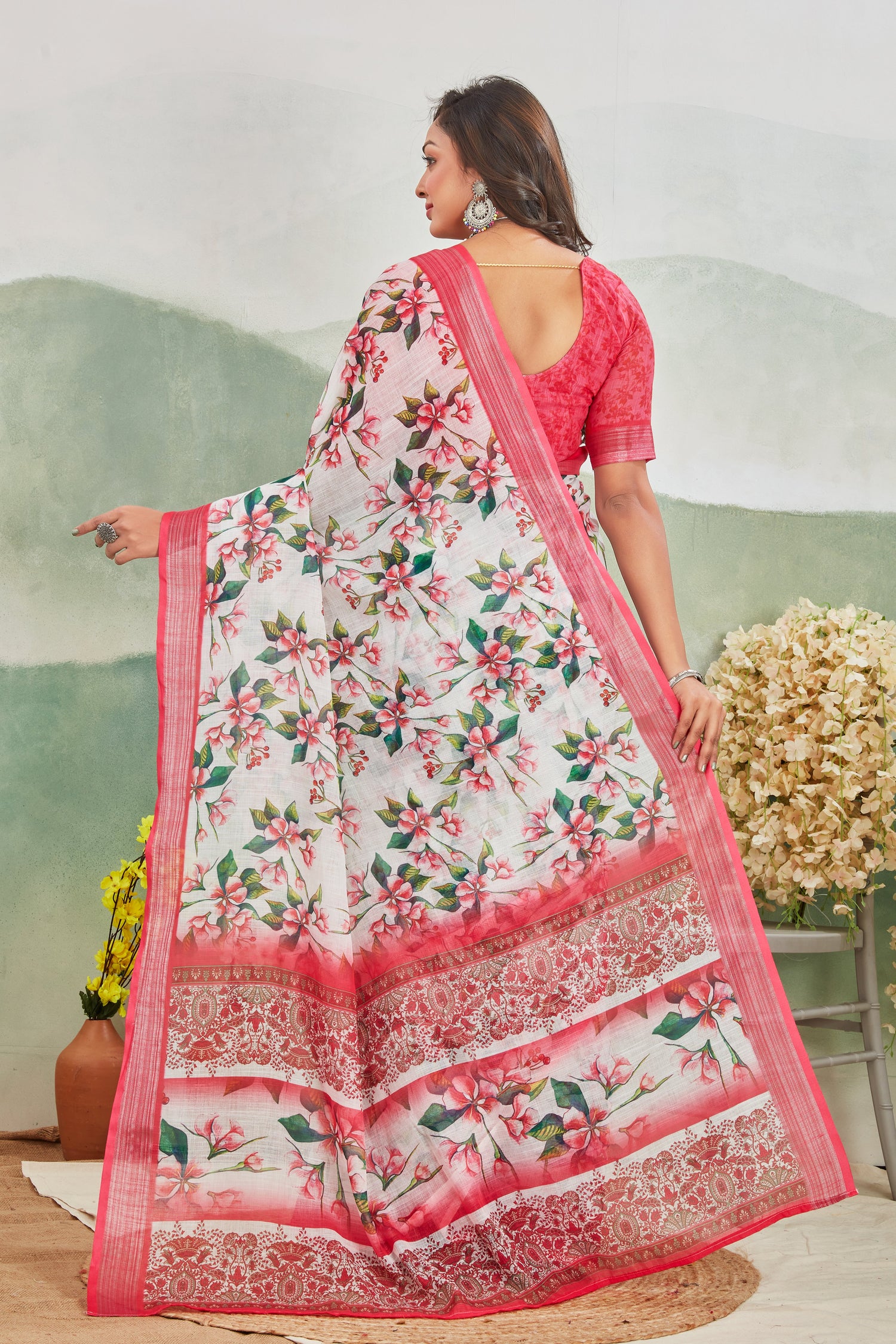 Heritage Off White Printed Saree