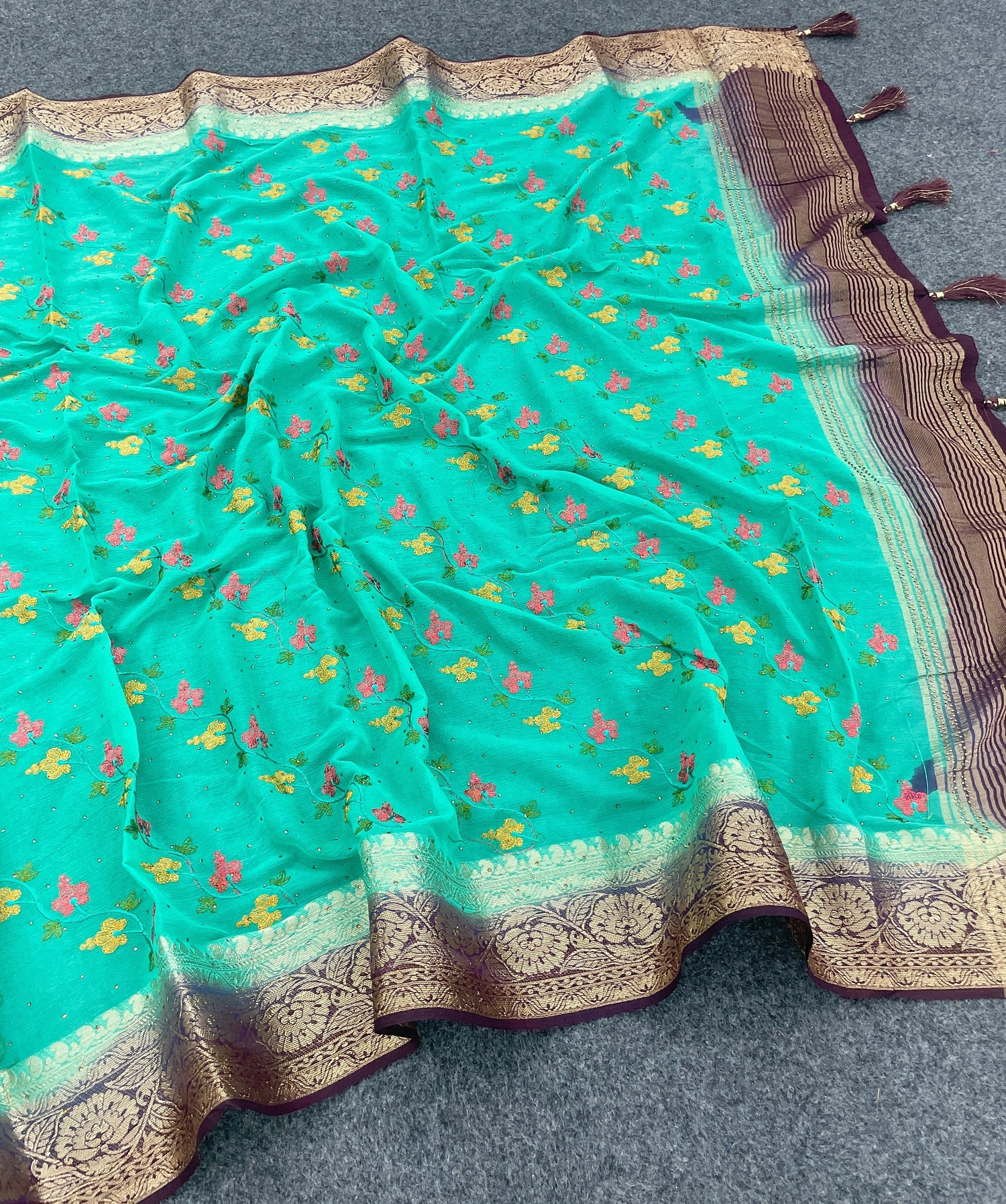 Designer Blue Embroidered Soft Silk Saree Perfect For Weddings And Festive Looks