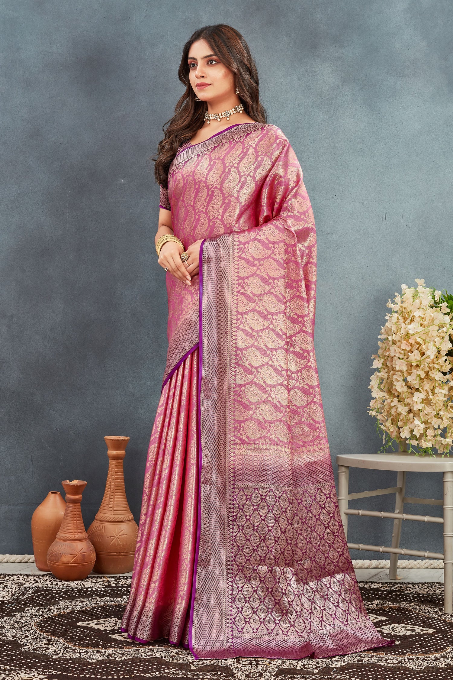 Cultural Indian Wedding Saree In Mysore Brocade Silk With Zari And Stylish Blouse