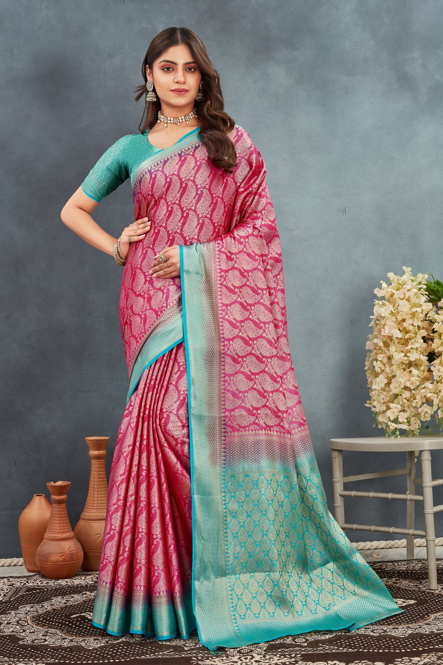 Mysore Silk Traditional Saree With Intricate Zari Weave And Fashion Blouse Material