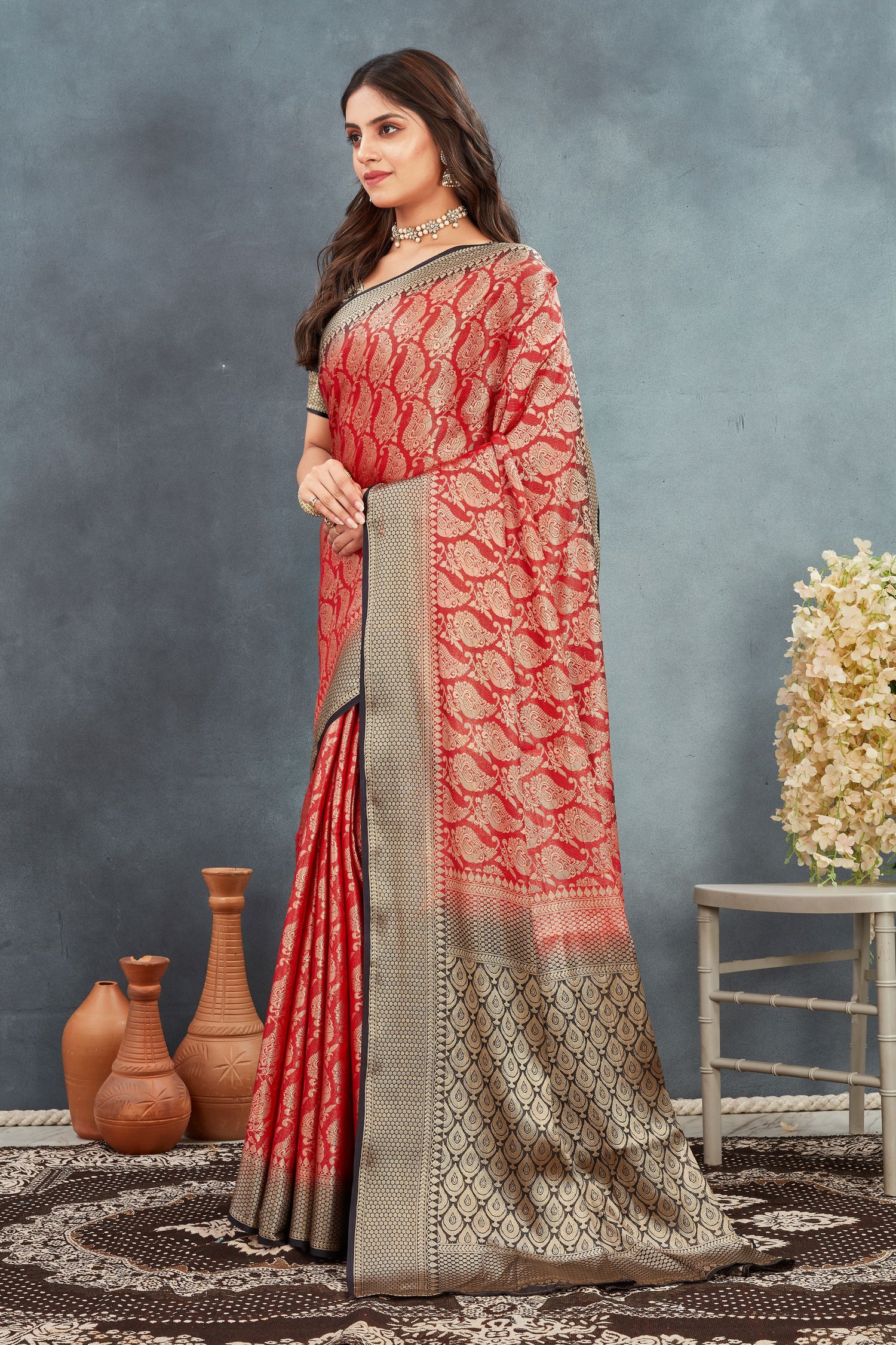 Luxurious Mysore Brocade Saree With Zari Detailing Perfect For Indian Ceremonies