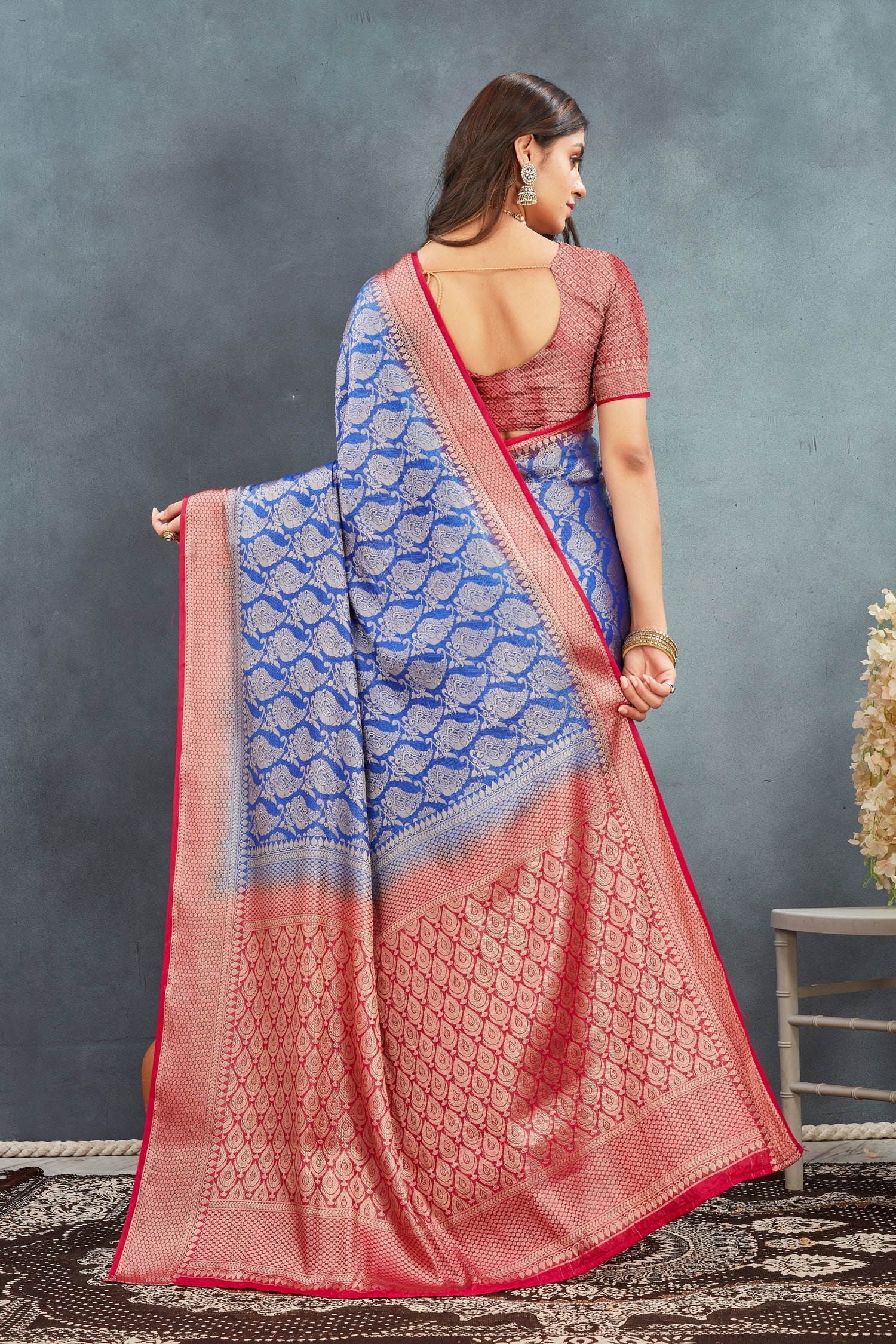 Authentic Mysore Silk Zari Weaving Saree With Contemporary Blouse Material